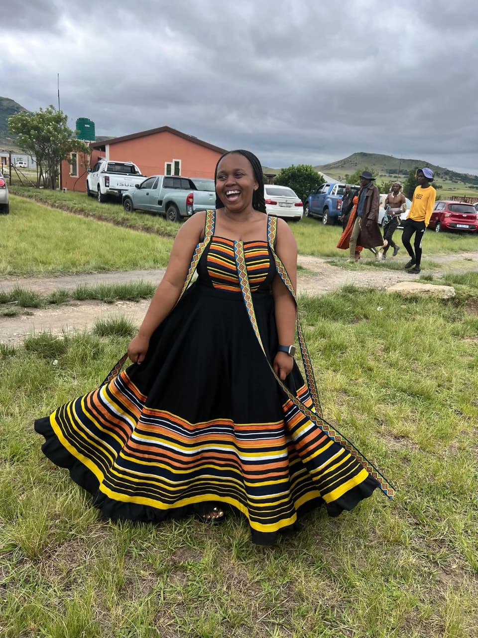 Traditional print skirt with fitted bustier